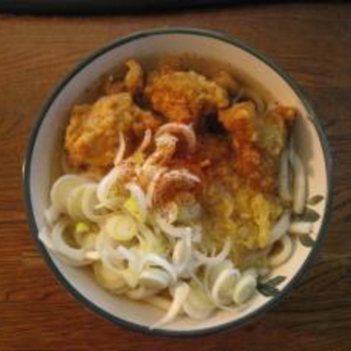 鶏の唐揚げうどん